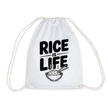 Rice Is Life - Drawstring Bag - white - Front