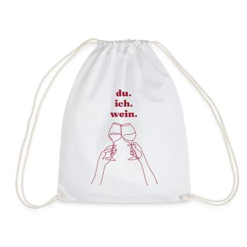 you. I. wine. - Drawstring Bag - white - Front