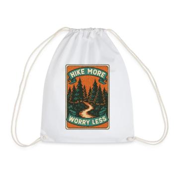 Hike More Worry Less - Drawstring Bag - white - Front