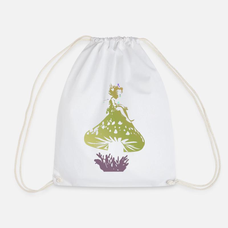 Fantasy mushroom - Drawstring Bag - white