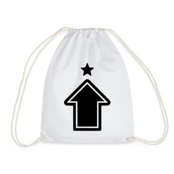 Arrow Rise Icon - Drawstring Bag - white - Front