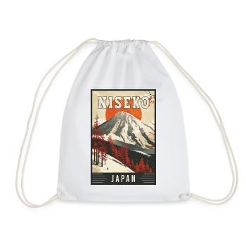 Paradis d’hiver à Niseko Japon Art de voyage vintage - Sac de sport léger - blanc - Devant
