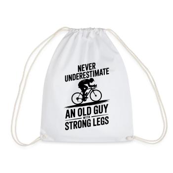 Ne sous-estimez jamais un vieil homme avec un vélo - Sac de sport léger - blanc - Devant