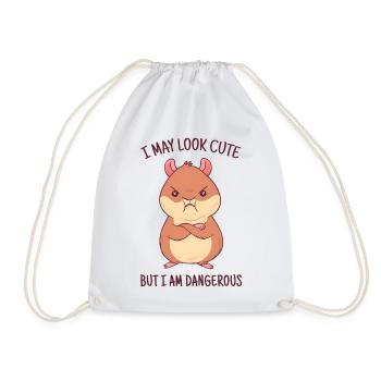 Je peux avoir l’air mignonne, mais je suis dangereuse ! - Sac de sport léger - blanc - Devant