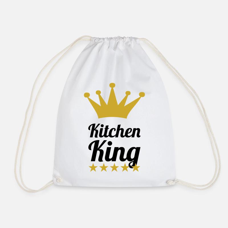The King of Cooking - Drawstring Bag - white
