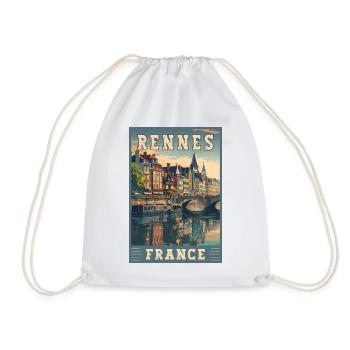 Découvrez Rennes en France Charmante ville française - Sac de sport léger - blanc - Devant