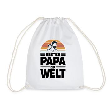 Bester Papa der Welt im Retro-Sonnenuntergang - Turnbeutel - Weiß - Vorne