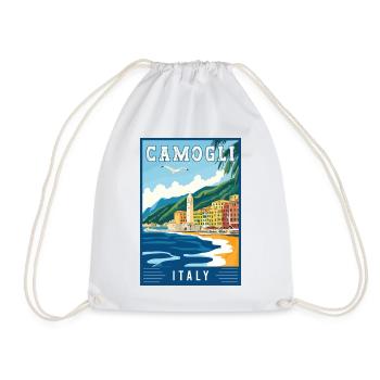 Découvrez des camoglis charmants en Italie - Sac de sport léger - blanc - Devant