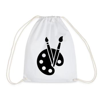 Painting, Color Palette, Brush, Art Icon - Drawstring Bag - white - Front