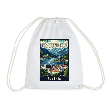 Discover Lakeside Beauty of Gmunden in Austria - Drawstring Bag - white - Front