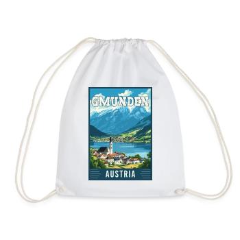 Explore the Lakeside Beauty of Gmunden in Austria - Drawstring Bag - white - Front