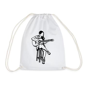 Guitar Girl - Drawstring Bag - white - Front