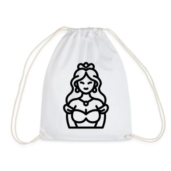 princess - Drawstring Bag - white - Front