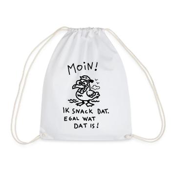Moin Dämliche Möwe Witzig Kinder Motiv  - Turnbeutel - Weiß - Vorne