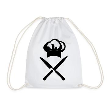 T-shirt Cuisine Chef - Cooking Master Icon - Drawstring Bag - white - Front