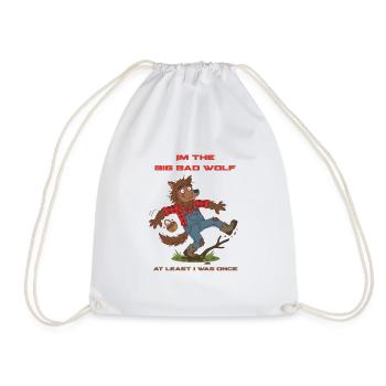 Big Bad Wolf Clumsy – lustiges Werwolf-T-Shirt - Turnbeutel - Weiß - Vorne