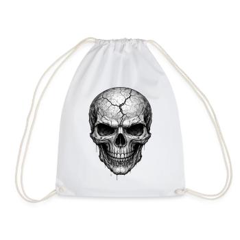 Cracked Skull Gothic Horror-Grafik - Turnbeutel - Weiß - Vorne