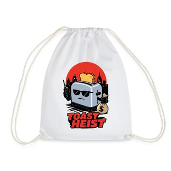 Toast Heist – Gangster Toaster mit Geldsack - Turnbeutel - Weiß - Vorne