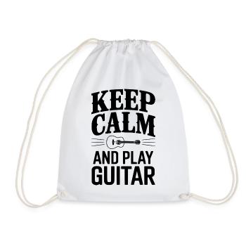 Bleib ruhig und spiel Gitarre - Turnbeutel - Weiß - Vorne