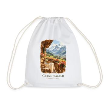 Grindelwald Schweiz Bergflucht - Turnbeutel - Weiß - Vorne