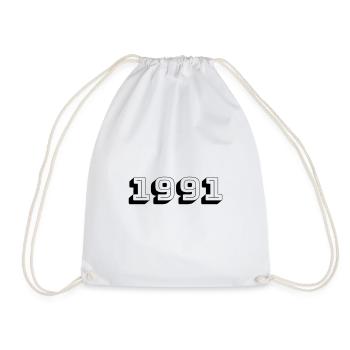 Année de naissance 1991 Cadeau - Sac de sport léger - blanc - Devant