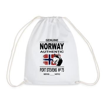 Norway Adventures - Norway Flag & Husky - Turnbeutel - Weiß - Vorne