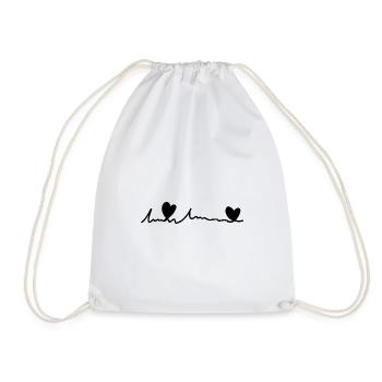coeur de texte de police de ligne - Sac de sport léger - blanc - Devant