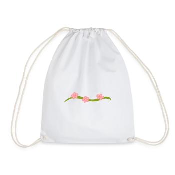 Ligne de fleurs à trois fleurs Branche rose - Sac de sport léger - blanc - Devant