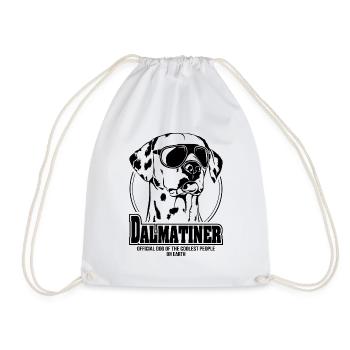 DALMATIAN coolest people dog saying dogs - Drawstring Bag - white - Front