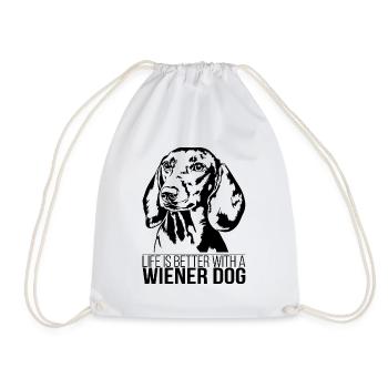 Wiener Dog life is better Hunde Hund Wilsigns - Turnbeutel - Weiß - Vorne