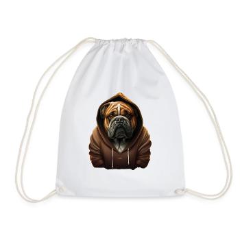 Die coole Pullover-Bulldogge - Turnbeutel - Weiß - Vorne