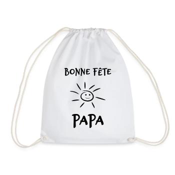 FÊTE DES PÈRES. BONNE FÊTE PAPA. PAPA. BONNE FÊTE - Sac de sport léger - blanc - Devant