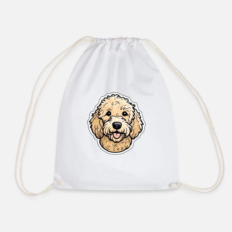Goldendoodle Pudel Labradoodle Lockiger Hund beige - Turnbeutel - Weiß