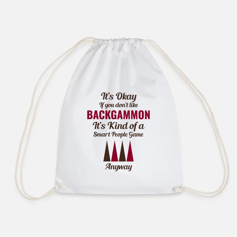 Backgammon Spieler Brettspiel lustige Sprüche Geschenk - Turnbeutel - Weiß