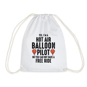 Hot Air Ballooning Hopper Balloon Pilot Balloonist - Drawstring Bag - white - Front
