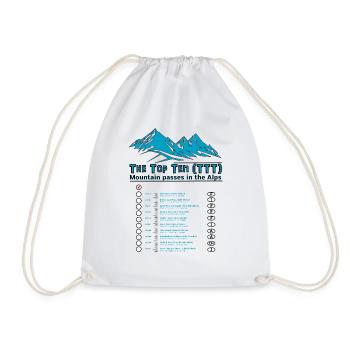 Top 10 Mountain passe in the Alps - Turnbeutel - Weiß - Vorne