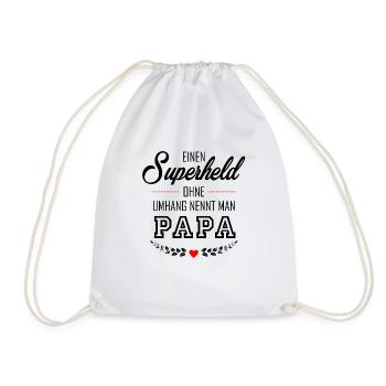 SUPERHELD PAPA - Turnbeutel - Weiß - Vorne