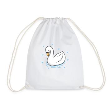swan - Drawstring Bag - white - Front