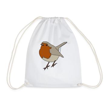 Robin - Drawstring Bag - white - Front