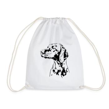 MAGYAR VIZSLA Portrait Wilsigns Hunting Dog Hunting Dogs - Drawstring Bag - white - Front