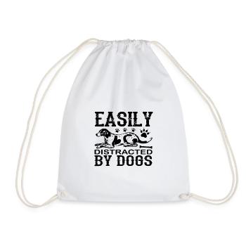 Facilement distrait par les chiens citation cadeau - Sac de sport léger - blanc - Devant