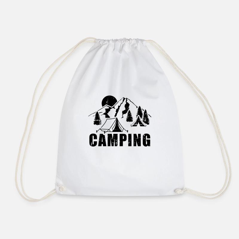 camping - Drawstring Bag - white