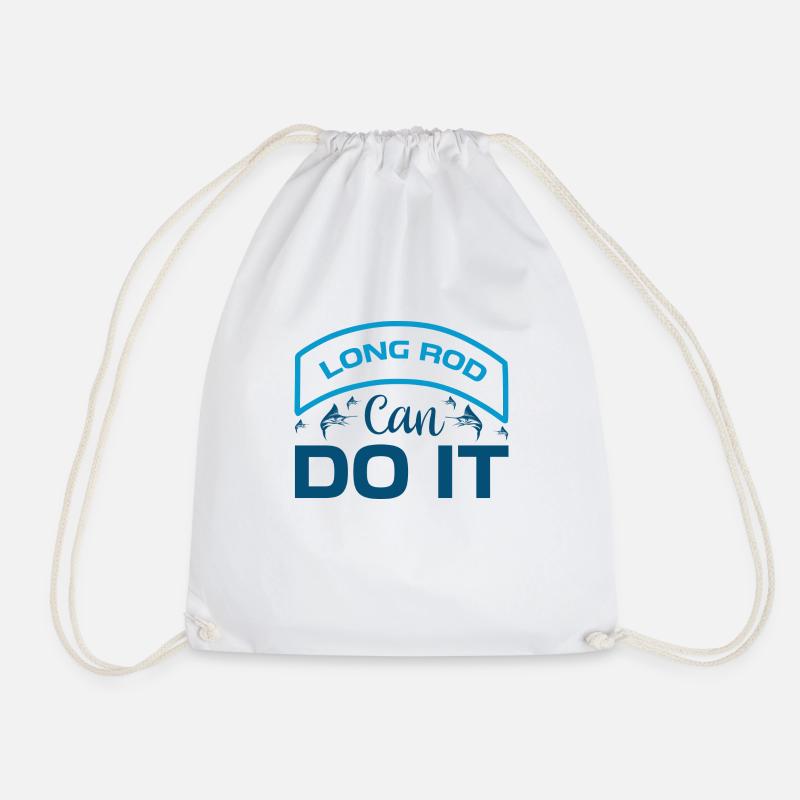 Fishing - Drawstring Bag - white