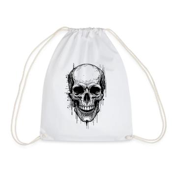 Totenkopf - Turnbeutel - Weiß - Vorne