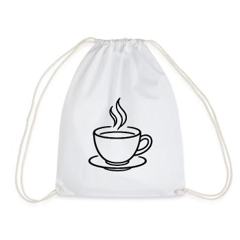 Tasse à café en lignes minimales - Sac de sport léger - blanc - Devant