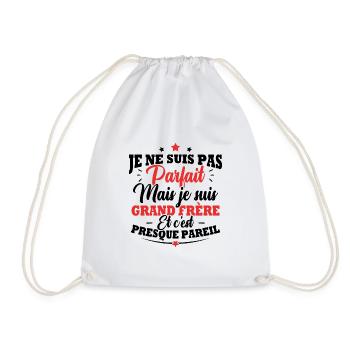 Je ne suis pas parfait mais je suis grand frère - Sac de sport léger - blanc - Devant