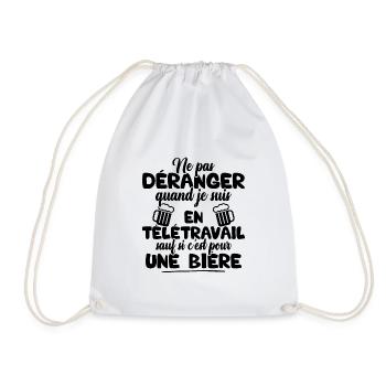 Ne pas déranger quand je suis en télétravail - Sac de sport léger - blanc - Devant