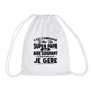Un super papa et un aide soignant - Sac de sport léger - blanc - Devant