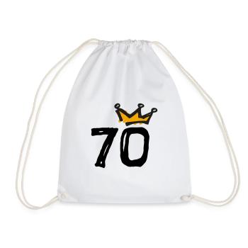70th birthday Krone - Drawstring Bag - white - Front