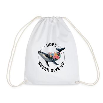 NEVER GIVE UP • FANSHIRT - Turnbeutel - Weiß - Vorne